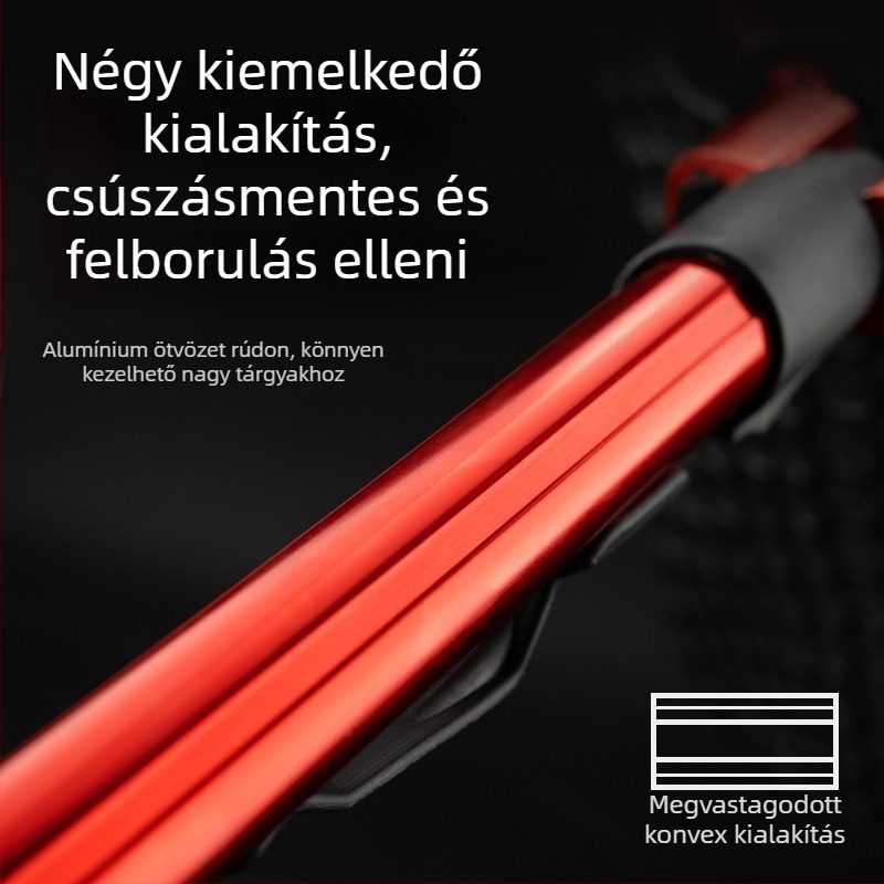 Összecsukható szilikon halászháló készlet – hordozható sporthorgászathoz nagyhalakhoz, háló mélysége 30–35 cm, vast szemű háló, nem zsugorodik