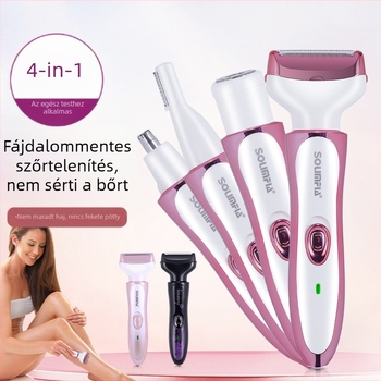 SOLIMPIA HT-581 USB-s elektromos borotva és szőrszál-eltávolító készülék ABS testtel, rozsdamentes acél vágófejjel, nedves és száraz használatra.