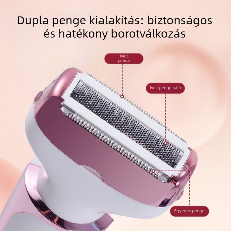 SOLIMPIA HT-581 USB-s elektromos borotva és szőrszál-eltávolító készülék ABS testtel, rozsdamentes acél vágófejjel, nedves és száraz használatra.