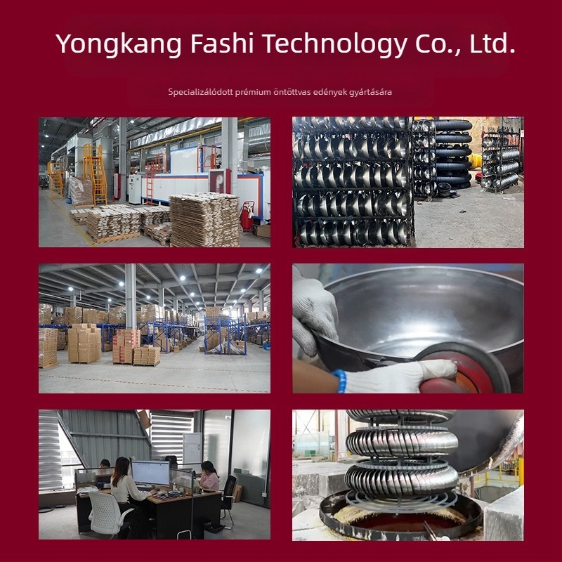 Magas minőségű vasból készült wok, kínai stílus, bevonat nélkül, mélység 10,5/10,8/11,1 cm, modell FS-CS-011