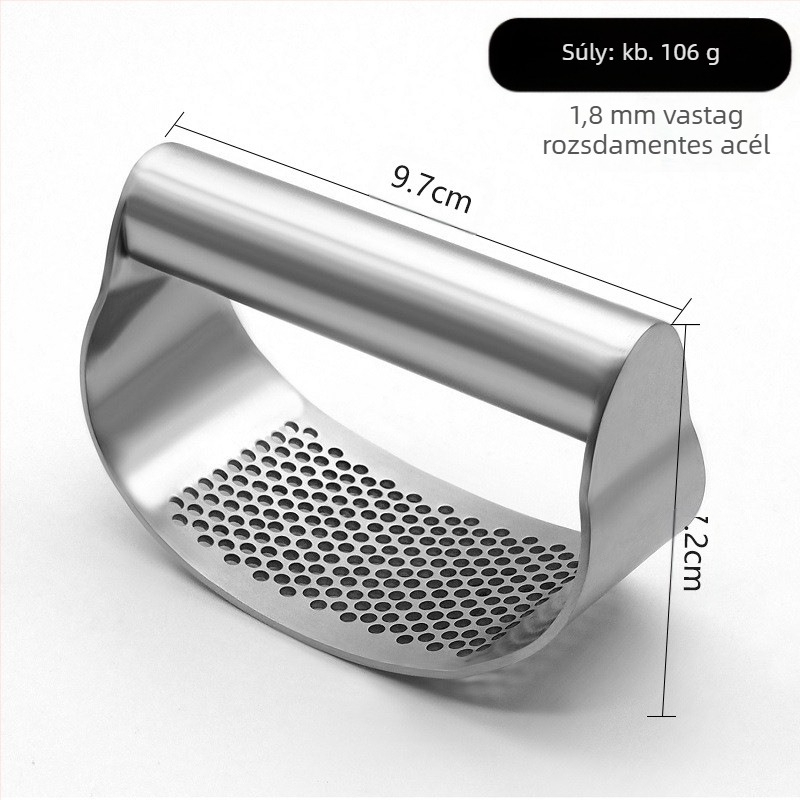 Fokhagyma prés – 304 rozsdamentes acél, többfunkciós, márka Pin Hengzuo, testreszabás és logó nyomtatás