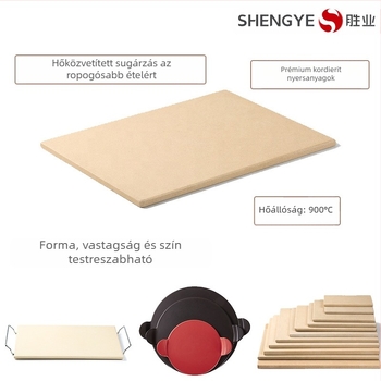 Shengye Cordierite pizza kő sütőhöz, testreszabható forma