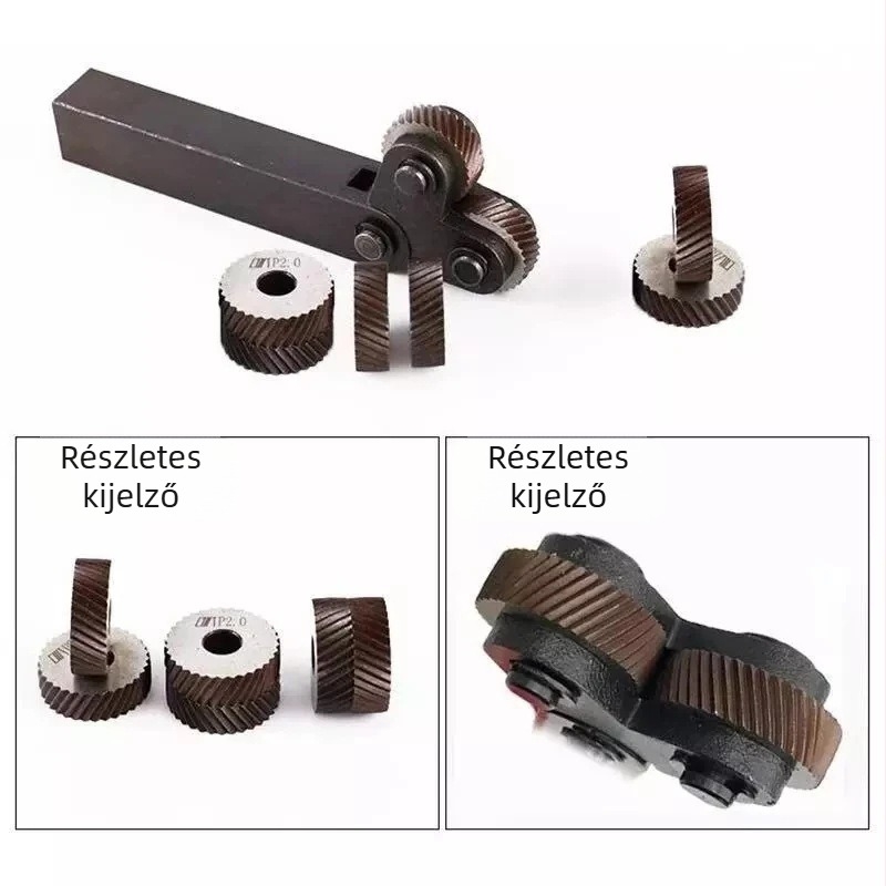 HUOTO Kettős kerékkel recéző készlet, 7 darabos, menet 0.5/1/2 mm, eszköz orsóhoz