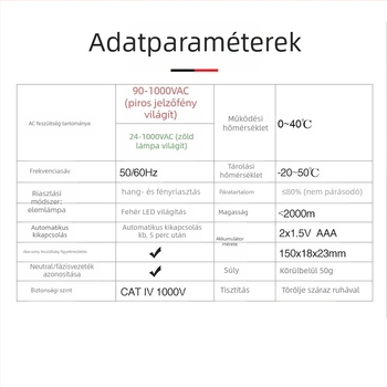 UT12D érintés nélküli feszültségvizsgáló – magas pontosság, elektroműszerészeknek, 24–1000 V