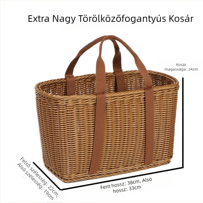 Bevásárlókosár – Szövet táska kézi kosárral, PP anyag, gyümölcs- és zöldségkosár, Light Luxury stílus