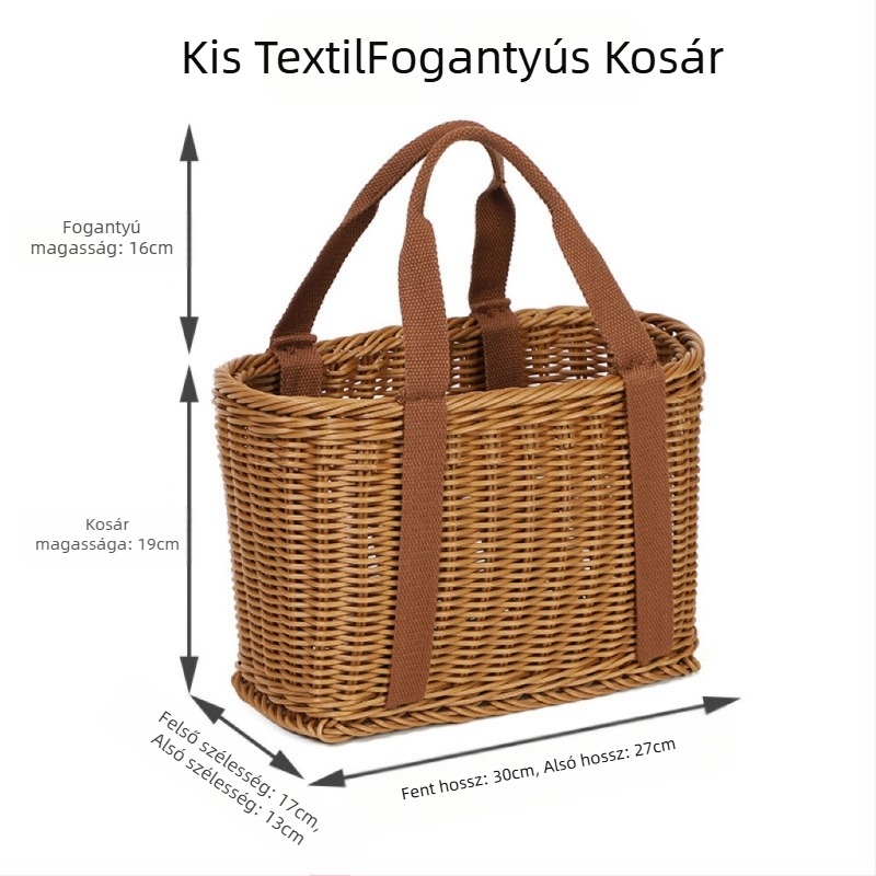 Bevásárlókosár – Szövet táska kézi kosárral, PP anyag, gyümölcs- és zöldségkosár, Light Luxury stílus