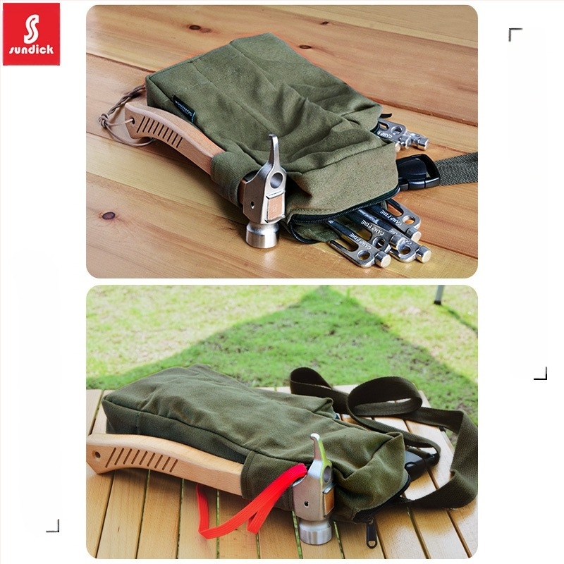 Mountain Guest Kempingfelszerelés-tároló táska — vastag vászonból készült crossbody szervező sátor kiegészítőkhöz