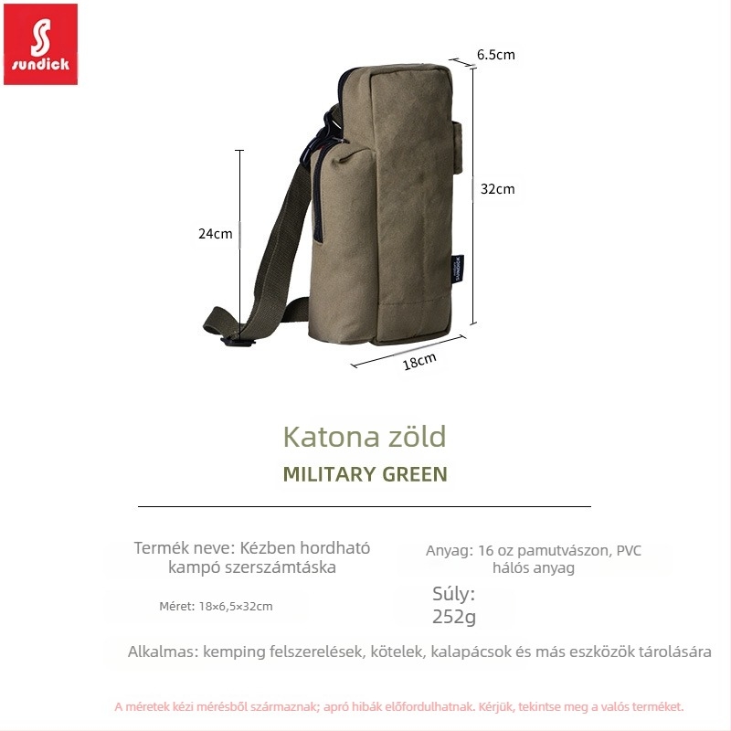 Mountain Guest Kempingfelszerelés-tároló táska — vastag vászonból készült crossbody szervező sátor kiegészítőkhöz
