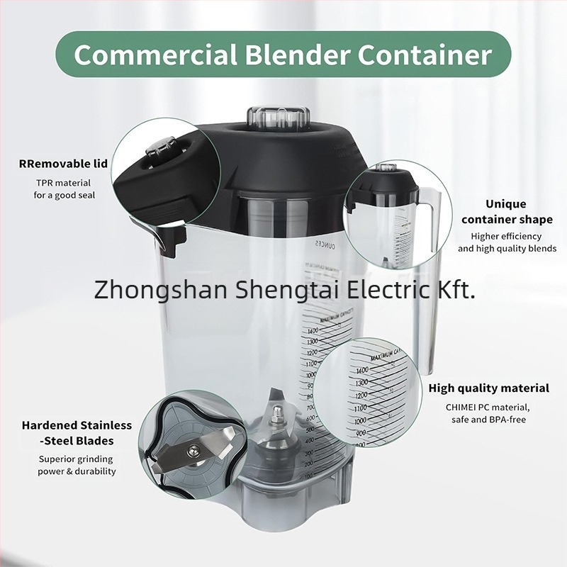 VT 48oz Blender pohár kiegészítő Vitamix-stílusú kereskedelmi mixerhez — Modell VT 48oz; Funkció: Blender; Típus: szójatej/keverés/őrlés; Kategória: Kiegészítők