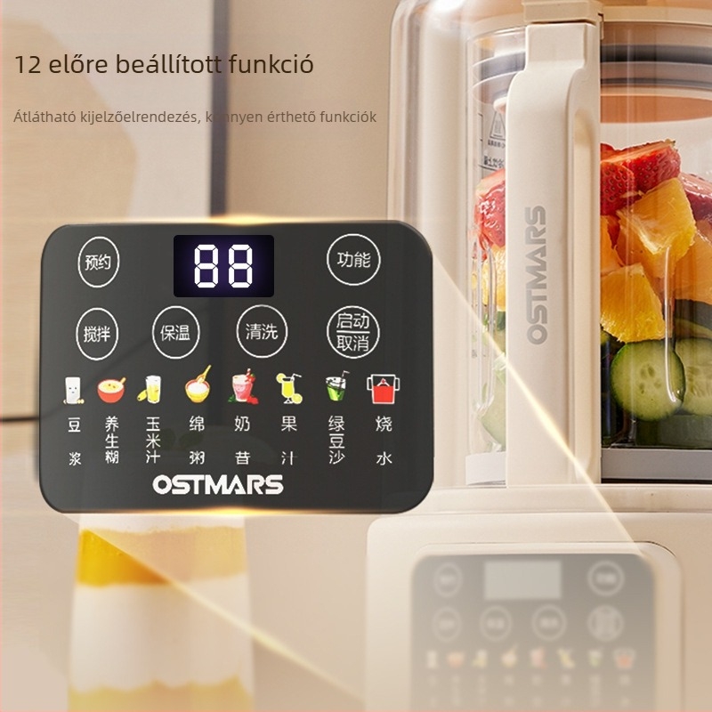 OSTMARS PBJ-010 szójatej készítő gép, 800W, kapacitás 1000-1500 ml, automata tisztítás, 2-3 személyre