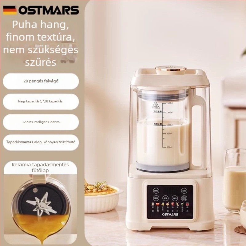 OSTMARS PBJ-010 szójatej készítő gép, 800W, kapacitás 1000-1500 ml, automata tisztítás, 2-3 személyre