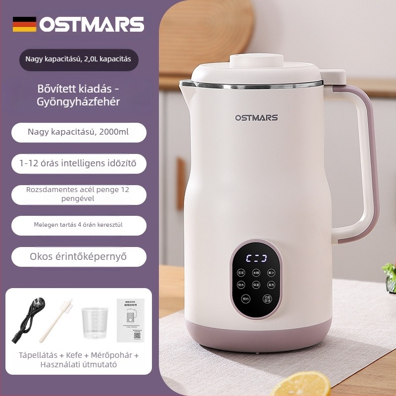 OSTMARS PBJ-010 szójatej készítő gép, 800W, kapacitás 1000-1500 ml, automata tisztítás, 2-3 személyre