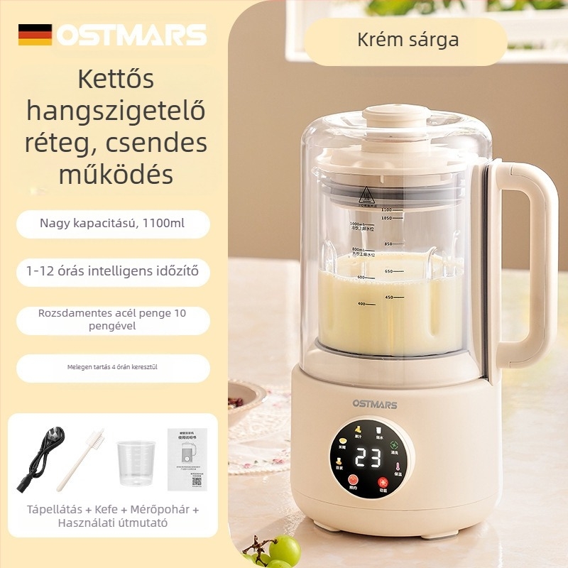 OSTMARS PBJ-010 szójatej készítő gép, 800W, kapacitás 1000-1500 ml, automata tisztítás, 2-3 személyre