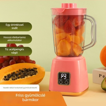 Guoxin hordozható háztartási gyümölcs- és zöldséglé készítő – funkció: gyümölcslé készítés, 12001–15000 rpm, 801–1000 ml kapacitás, rozsdamentes belső tartály, beépített akkumulátor