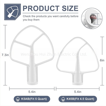 Fedett lapos keverővas KitchenAidhez, K45B-kompatibilis, 4.5–5 QT kapacitás, keverés