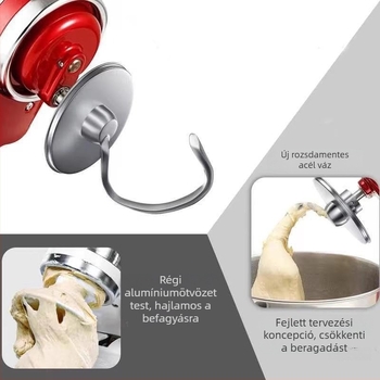 Konyhai mixer tartozékok: tojáshabverő és dagasztóhorog – kompatibilis a standmixerrel