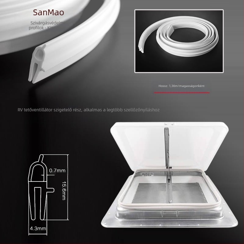 RV tetőventil tömítőszalag — LP0378, Sanmao; kompatibilis RV-modellekkel; típus: beépített és kifelé forduló; kiegészítő: tetőablak sapka