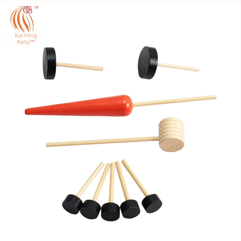 Karácsonyi hóember jelmezkiegészítő készlet — fa gombok, sapka, sál; Kaifeng party (Csomagolás: PP bag boxed)