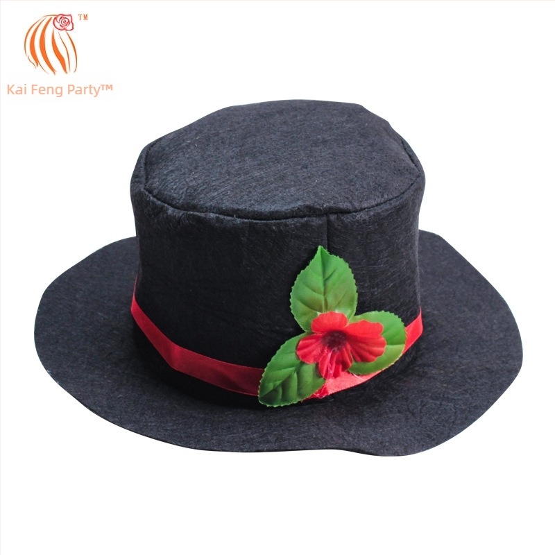 Karácsonyi hóember jelmezkiegészítő készlet — fa gombok, sapka, sál; Kaifeng party (Csomagolás: PP bag boxed)