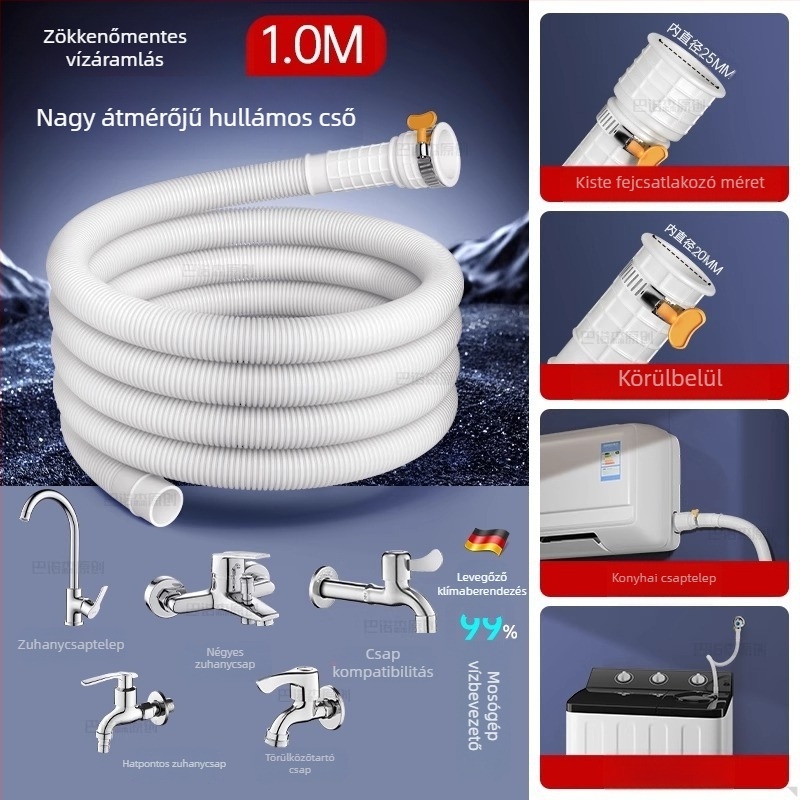 Légkondicionáló lefolyócső - szilikon F-25, HEWE márka, általános telepítés, modern minimalista stílus