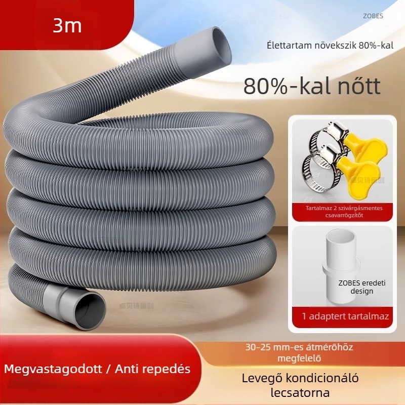 Légkondicionáló lefolyócső - szilikon F-25, HEWE márka, általános telepítés, modern minimalista stílus