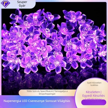 MD201 Napelemes LED füzér világítás, virág alakú, kültéri kert dekorációhoz, IP65, 2V bemenet, 0.06W, 10 lm, testreszabható