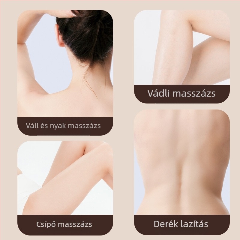 Váll- és nyakmasszírozó, 6 masszázsfejjel, USB-tápellátás, időzítő funkció, modell 002, bőrbarát felület