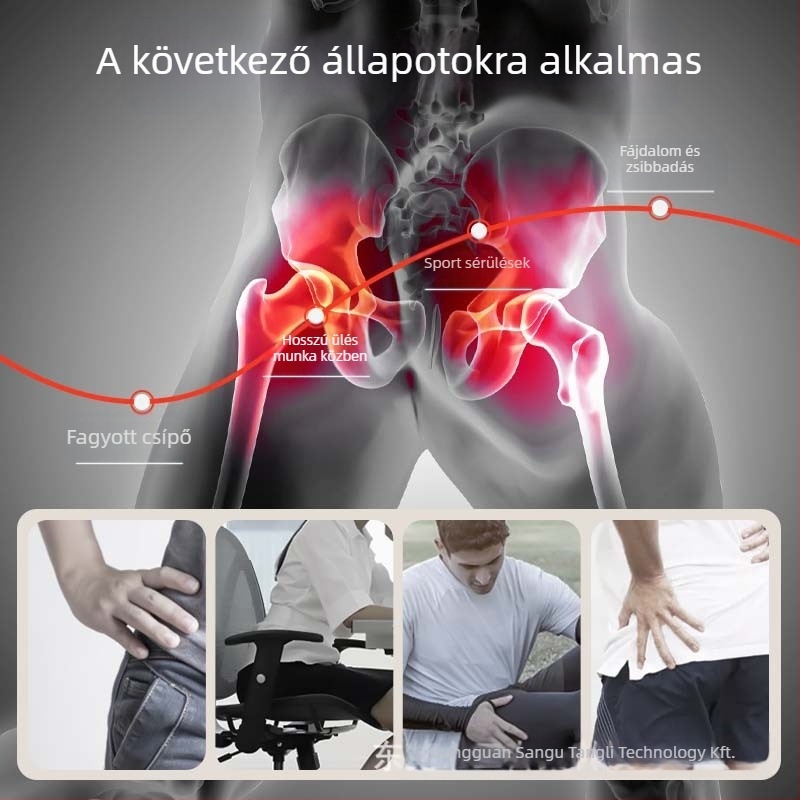 Csípőízületi fizioterápiás eszköz posztoperatív rehabilitációhoz — infravörös terápia, melegítő masszázs, Moxibustion, USB/AC tápegység, mechanikus vezérlés