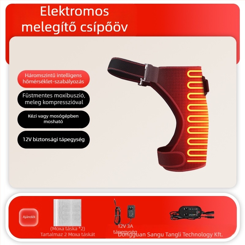 Csípőízületi fizioterápiás eszköz posztoperatív rehabilitációhoz — infravörös terápia, melegítő masszázs, Moxibustion, USB/AC tápegység, mechanikus vezérlés