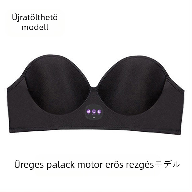 Youyueya Vezeték nélküli töltésű melltartó-masszírozó, infravörös fizioterápia, időzítő és vezetékes kézi vezérlés, USB/akkumulátor, 2022