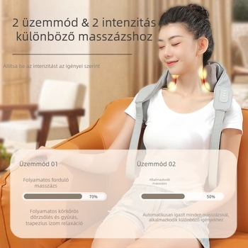 Bei Li – Váll- és nyak masszírozó sál, 6 fejű masszázs, infravörös melegítés, időzítő, modell BL-JSS-317