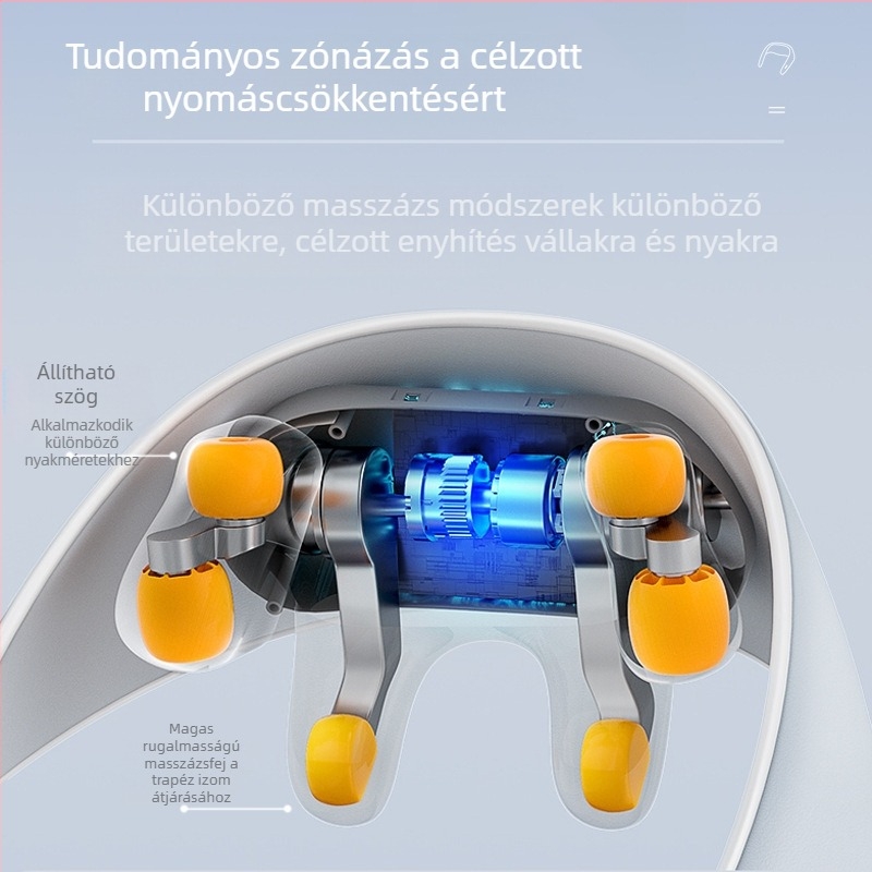Bei Li – Váll- és nyak masszírozó sál, 6 fejű masszázs, infravörös melegítés, időzítő, modell BL-JSS-317