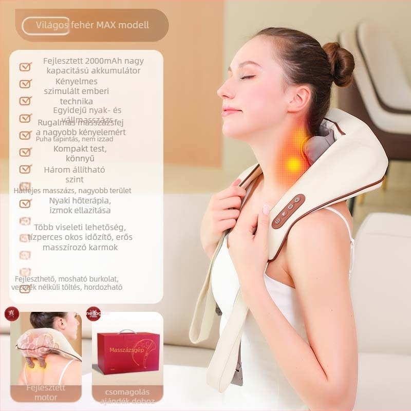 Bei Li – Váll- és nyak masszírozó sál, 6 fejű masszázs, infravörös melegítés, időzítő, modell BL-JSS-317
