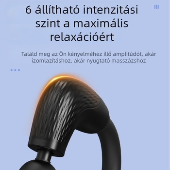 Kézi fascia masszírozó 4 fejjel, kefés motor, 5+ fokozat, beépített 1200–2000 mAh akkumulátor, alacsony zaj 36–45 dB
