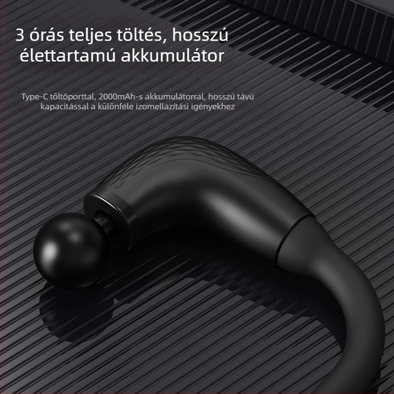 Kézi fascia masszírozó 4 fejjel, kefés motor, 5+ fokozat, beépített 1200–2000 mAh akkumulátor, alacsony zaj 36–45 dB