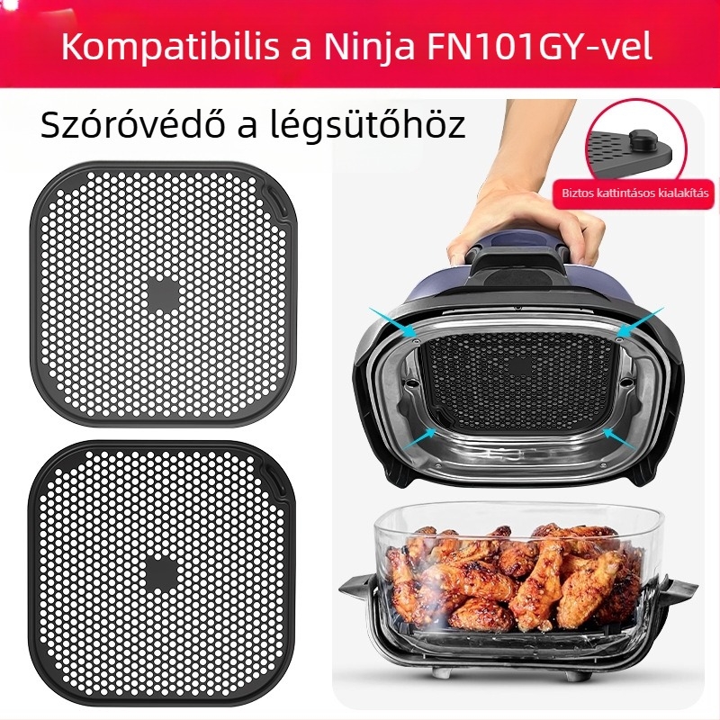 Levegős fritőz kiegészítő: szilikon olajvédő tábla kettős zónás fröccsenés elleni védele Ninja FN101 – anyag: szilikon, modern egyszerű stílus, bevezetés: 2025.3