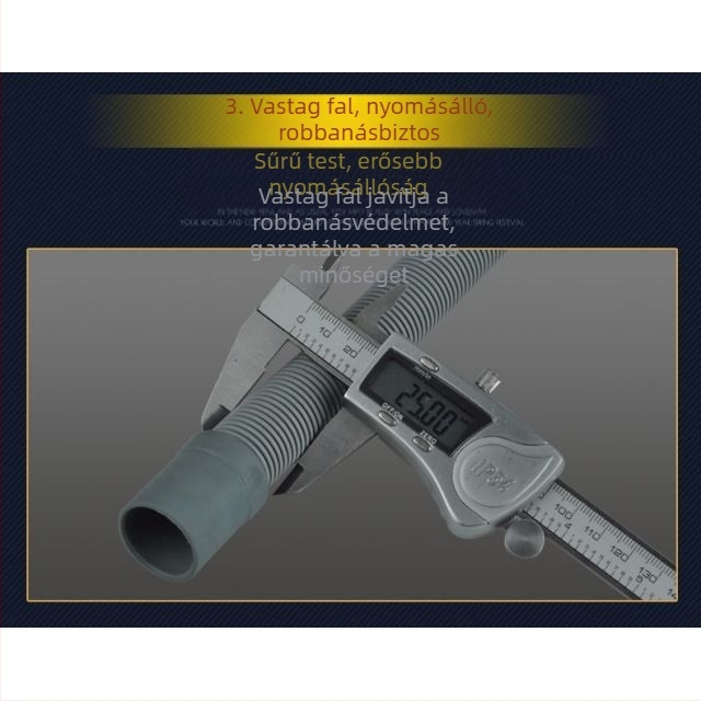 Huxin LMJD dupla egyenes mosógép leeresztő cső – PVC, névleges nyomás 2, működési hőmérséklet 20–40°C, beépített telepítés