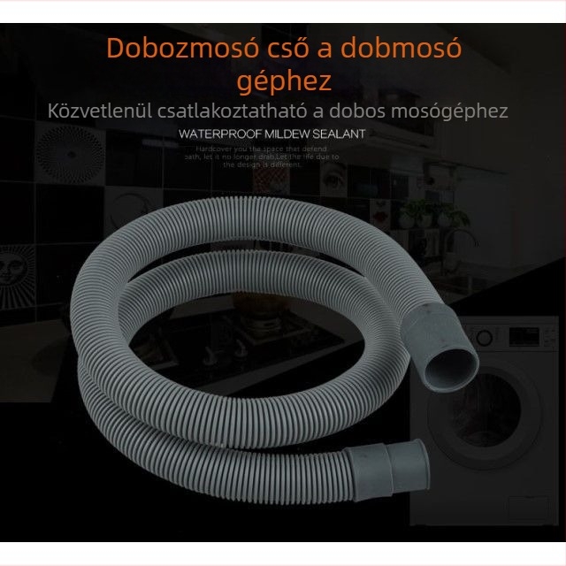 Huxin LMJD dupla egyenes mosógép leeresztő cső – PVC, névleges nyomás 2, működési hőmérséklet 20–40°C, beépített telepítés