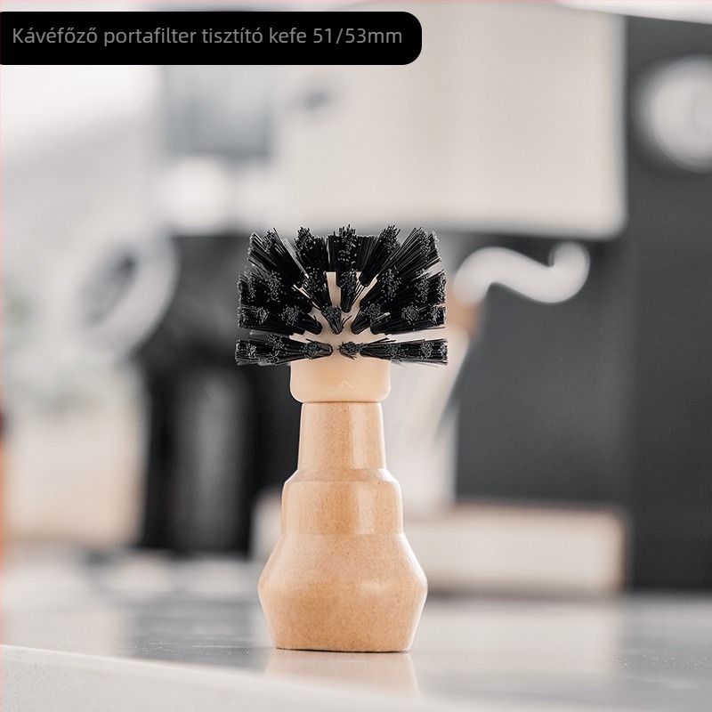 Bincoo tisztító ecset a kávéfőző gép fogantyújához – lótuszfa + PP + nylon, modern egyszerű stílus, kézi használat