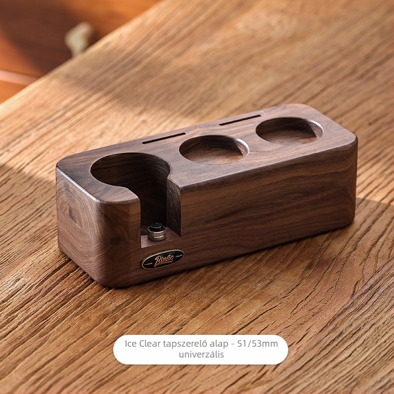 Bincoo kávépor nyomóalap diófából és 304 rozsdamentes acélból, porelosztó és kalapács – retró stílus