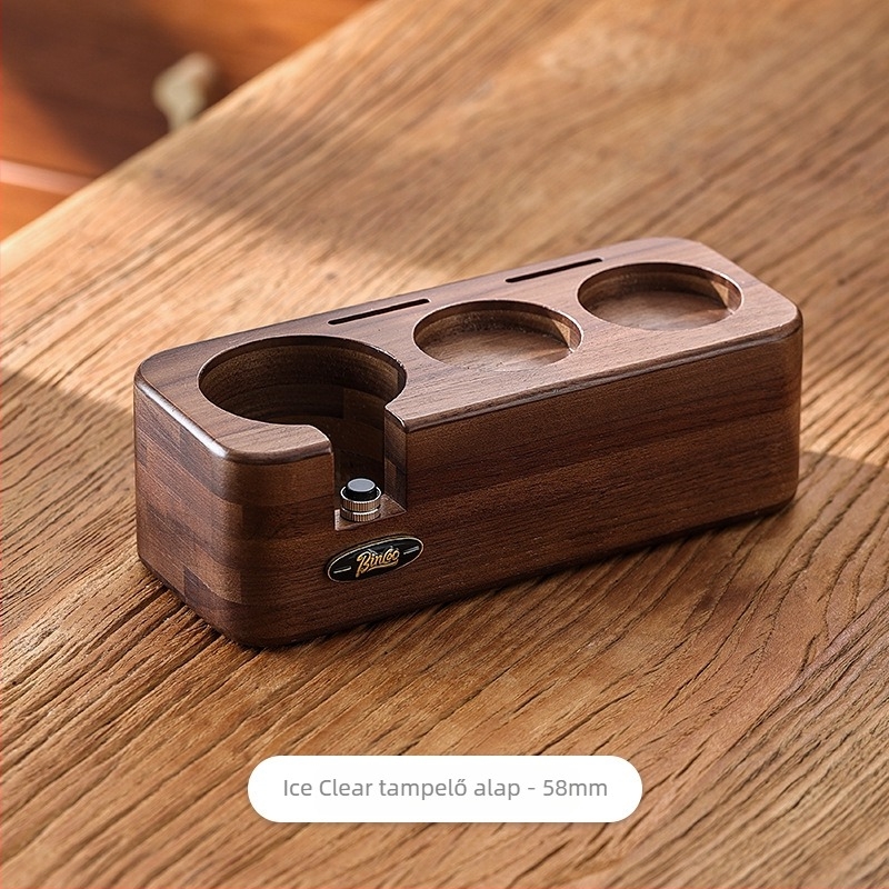 Bincoo kávépor nyomóalap diófából és 304 rozsdamentes acélból, porelosztó és kalapács – retró stílus