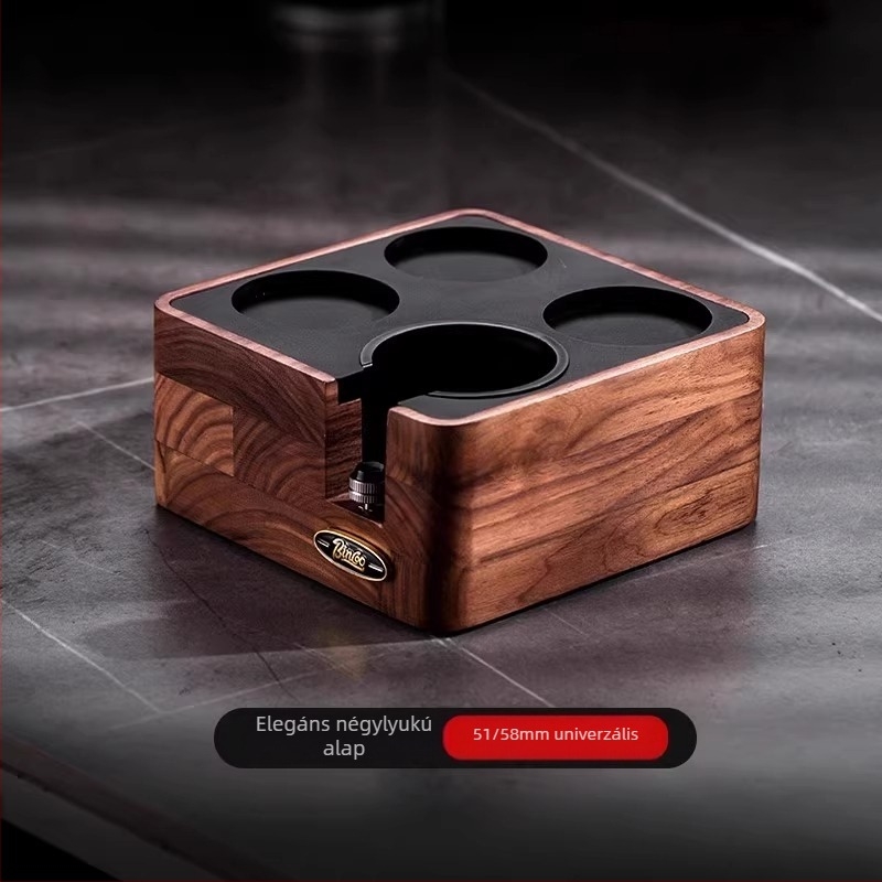 Bincoo kávépor nyomóalap diófából és 304 rozsdamentes acélból, porelosztó és kalapács – retró stílus