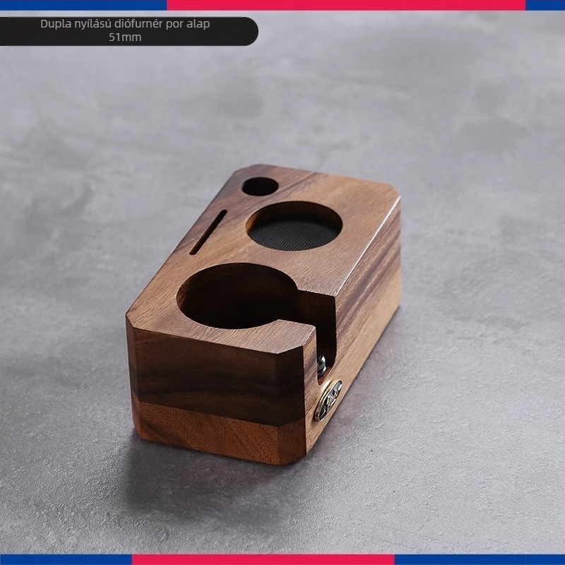 Bincoo kávépor nyomóalap diófából és 304 rozsdamentes acélból, porelosztó és kalapács – retró stílus