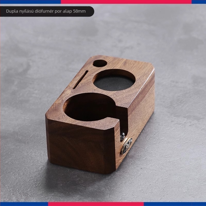 Bincoo kávépor nyomóalap diófából és 304 rozsdamentes acélból, porelosztó és kalapács – retró stílus