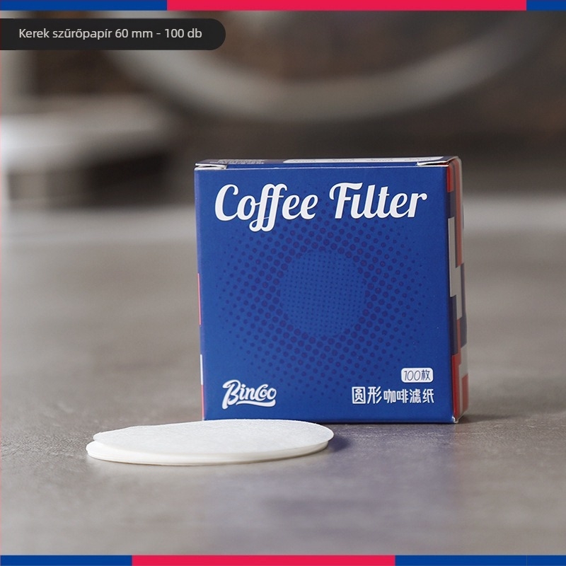 Bincoo Kávéfilter papír fa alakú, kör alakú, egyszer használatos, fa rostból, V60-hoz, kézzel készített kávéhoz