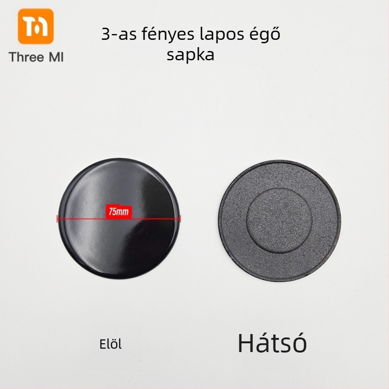 Vas fedél gáztűzhelyhez + lángelosztó készlet — telepítés kézi • Márka: threemi • Modell: Flat fire cover + flame distributor set • Nettó tömeg: 500 g