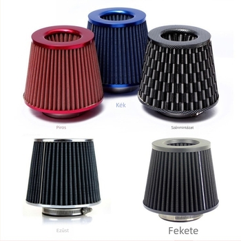 Gombafejű légszűrő autókhoz, márka ryanstar racing, belső Ø12 mm, beömlőcső Ø76 mm, univerzális modell