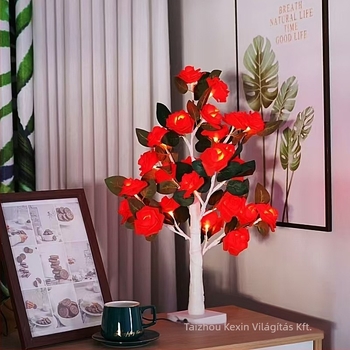 LED karácsonyfa fény – meleg piros madár motívummal, akkumulátor + USB tápegység, bemeneti 4,5V, IP43, élettartam 50 000 óra