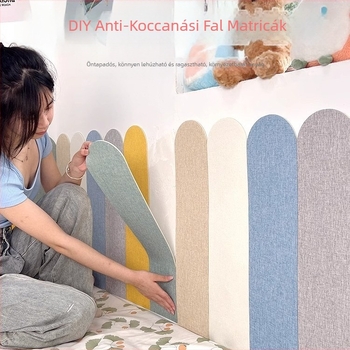 Ágy körüli dekoratív fali matrica - vastagított öntapadós ütésvédő, 3D XPE hab, 1 db