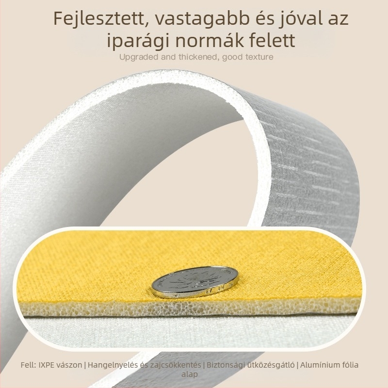 Ágy körüli dekoratív fali matrica - vastagított öntapadós ütésvédő, 3D XPE hab, 1 db